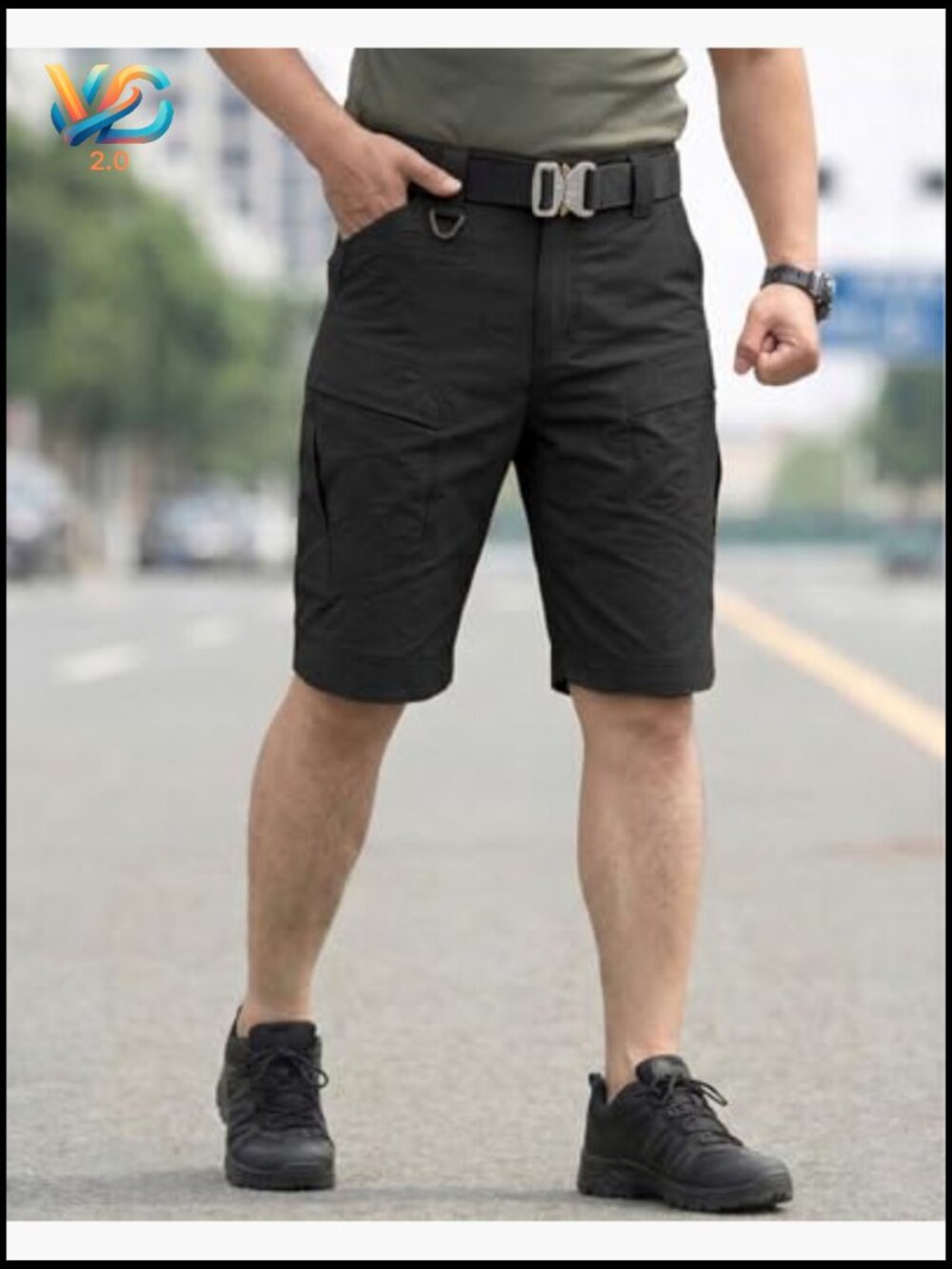 Men's Hiking Cargo Shorts Quick Dry Lightweight Multi Pockets Tactical Work - Picture 5 of 7
